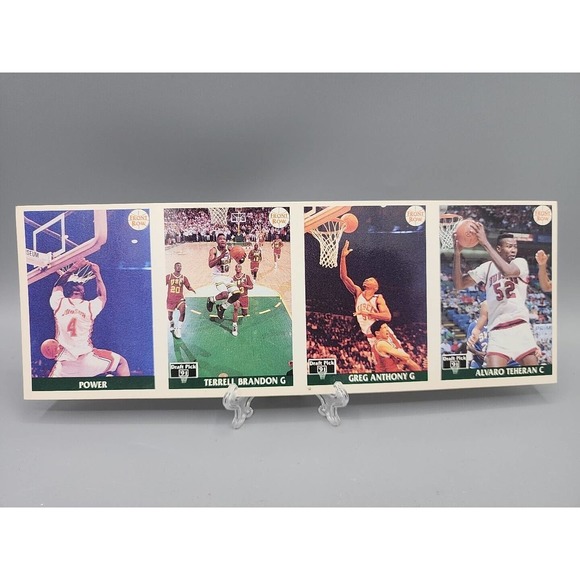 1991 Front Row Uncut Promo Strip Draft Pics Johnson Anthony Brandon Teheran - Picture 1 of 15